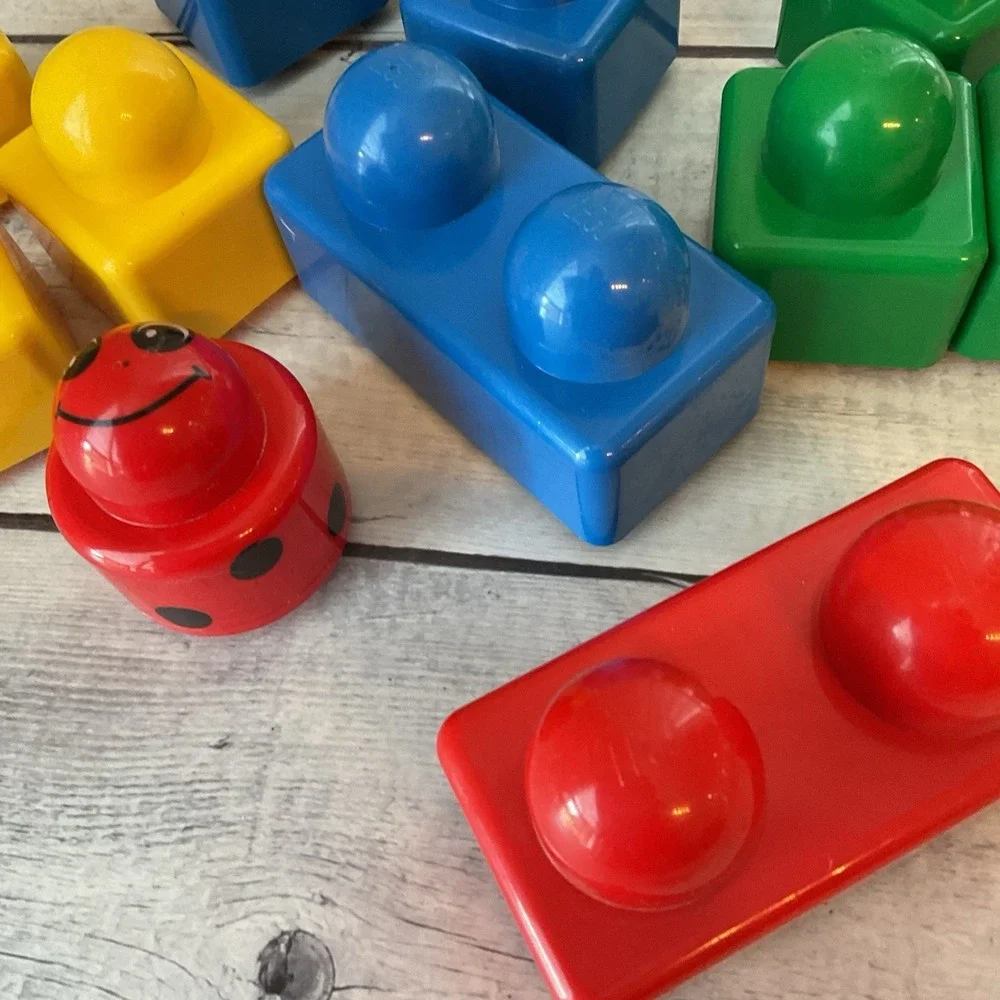 Lego Primo Blocks Lot Of 12 Lady Bug Rattle Baby Toddler Assorted Colors